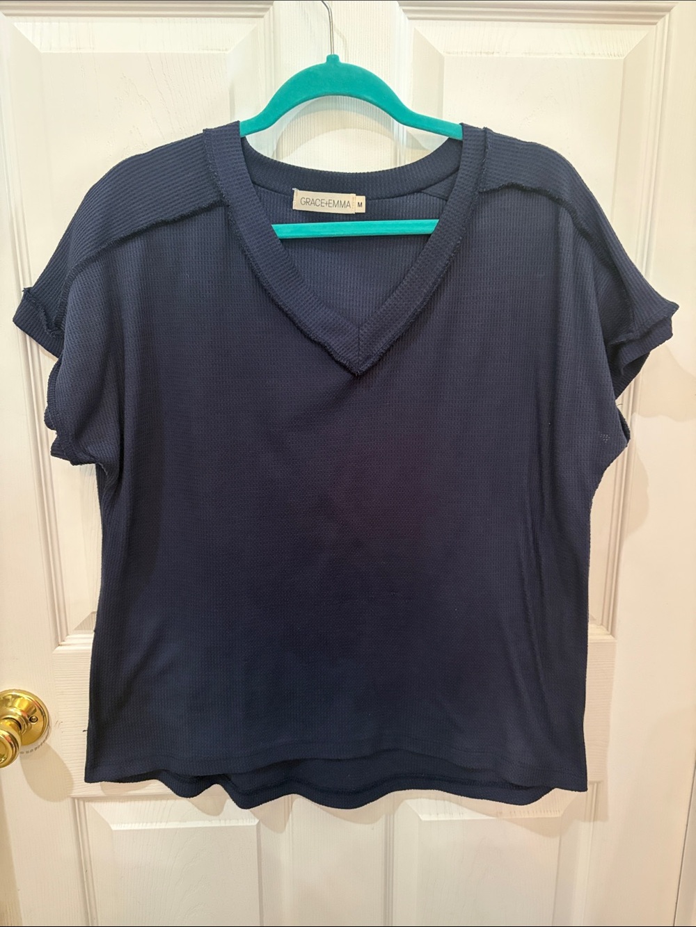 Navy V-Neck Short Sleeve Tee